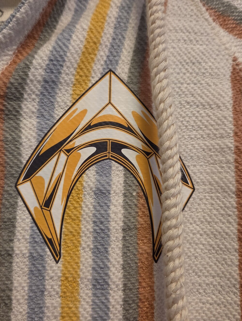 Aquaman Warner Bros Studio Tour Hollywood Baja Hoodie Striped Womens XS NWOT - Picture 4 of 5